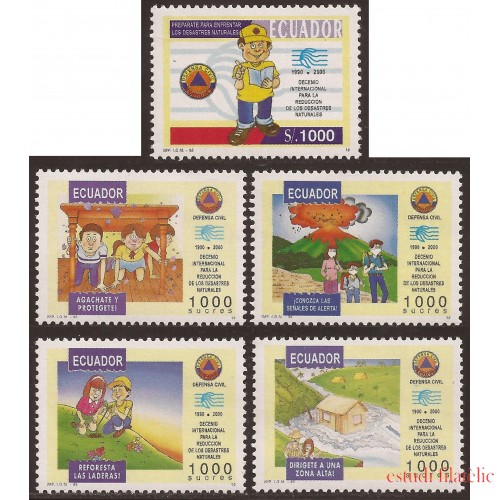 Ecuador 1328/32 1995 Reducción Desastres Naturales Volcán MNH 