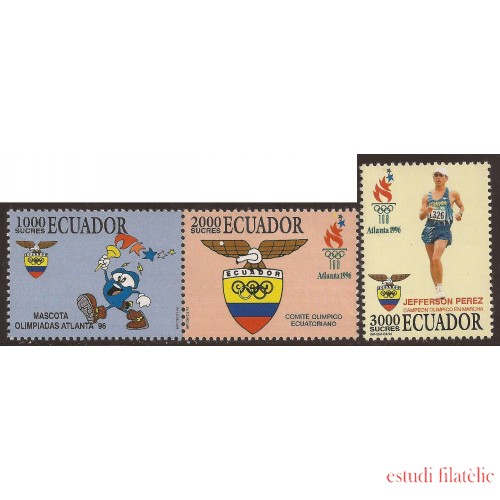 Ecuador 1354/56 1996 Juegos Olímpicos  Olympic Games Atlanta Jefferson Perez MNH