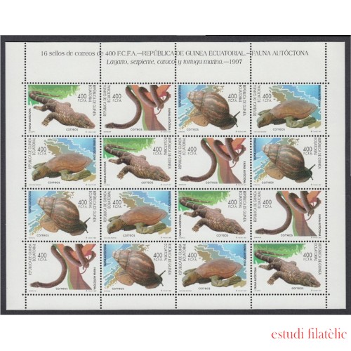 Guinea Ecuatorial 244/47 1998 Minihojita Fauna Autóctona MNH