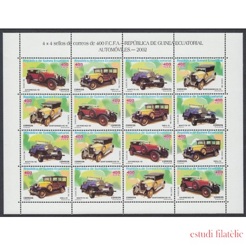 Guinea Ecuatorial 310/13 2003 Minihojita Automóviles MNH