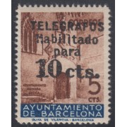 Barcelona Telégrafos 9 1936 Puerta Gótica Ayuntamiento MNH