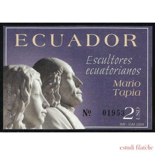 Ecuador Hojita Block 126 2004 Escultores Ecuatorianos Mario Tapia MNH 