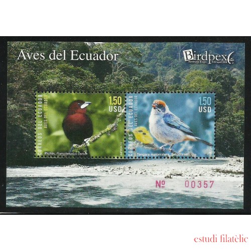 Ecuador Hojita Block 152 2010 Aves Bird fauna MNH 