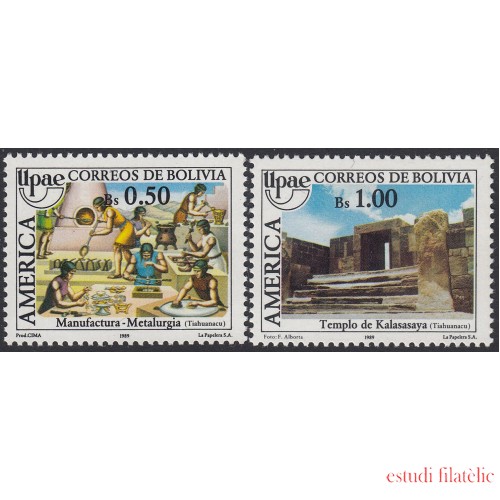 Upaep Bolivia 735/36 1989 Metalúrgica Templo MNH