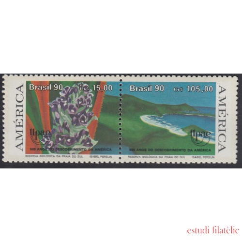 Upaep Brasil 1985/86 1990 Reserva Playa y lago de soul MNH