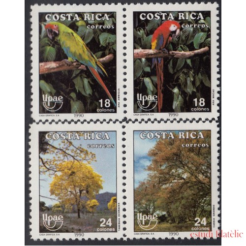 Upaep Costa Rica 536/39 1990 Ara Macao Ambigua MNH