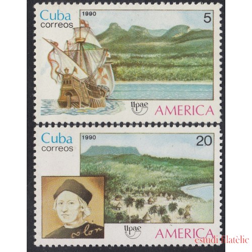 Upaep Cuba 3056/57 1990 Cristobal Colón MNH