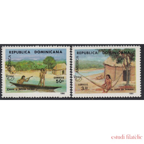 Upaep República Dominicana 1084 A y B 1990 Canoa Taíno MNH