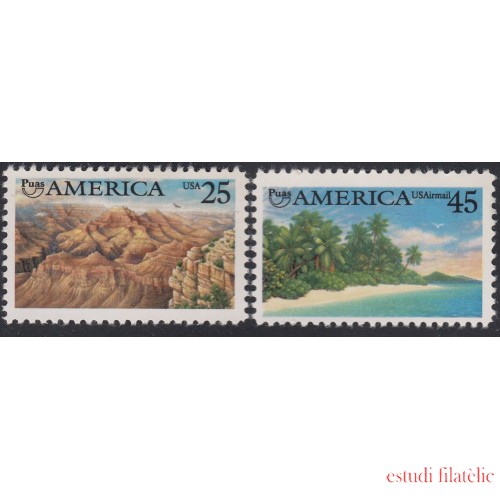 Upaep Estados Unidos 1923 120 1990 Gran Cañón Playa del Caribe MNH