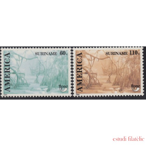 Upaep Suriname 1202/03 1990 Vista de Manglares MNH