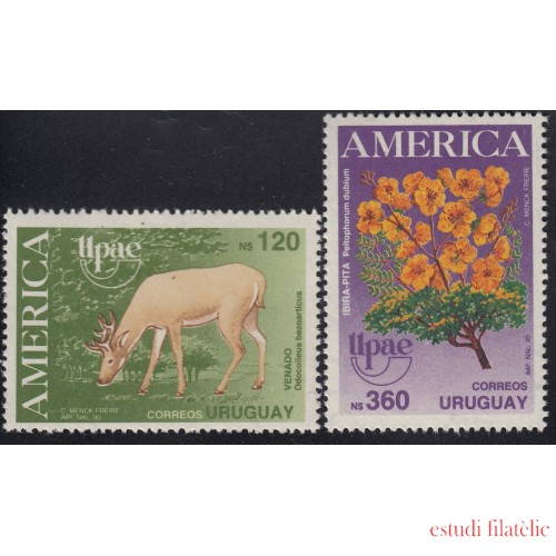 Upaep Uruguay 1330/31 1990 Odocoileus Peltophorum MNH