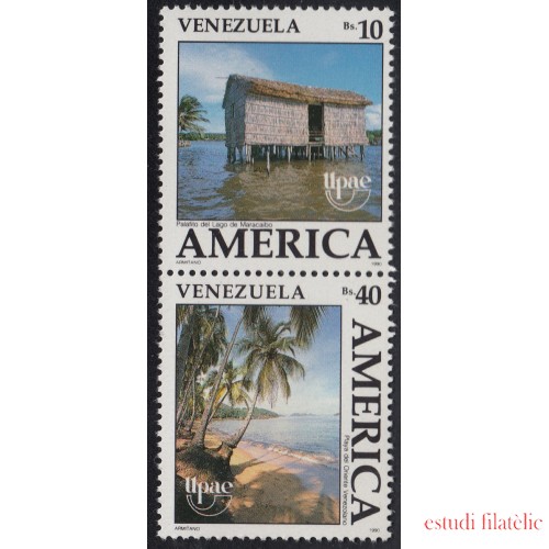 Upaep Venezuela 1510/11 1990 Lago Maracaibo Playa MNH