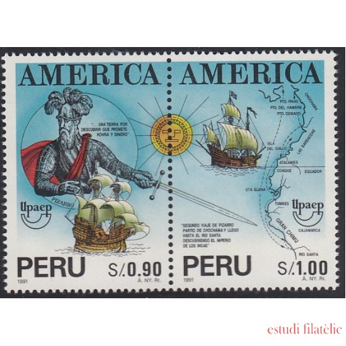 Upaep Perú 991/92 1991 La ruta de Francisco Pizarro MNH