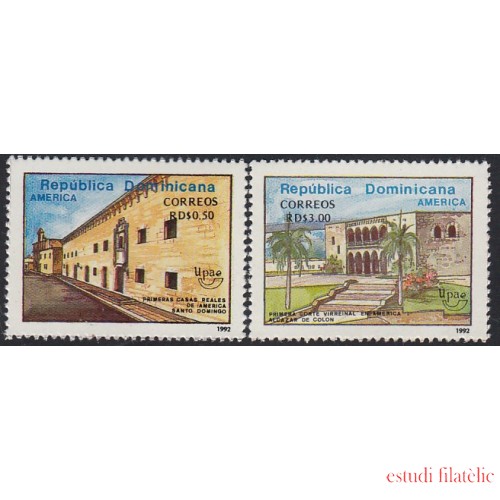 Upaep Rep. Dominicana 1101/02 1992 Alcazar de Colon Columbus residencias reales MNH