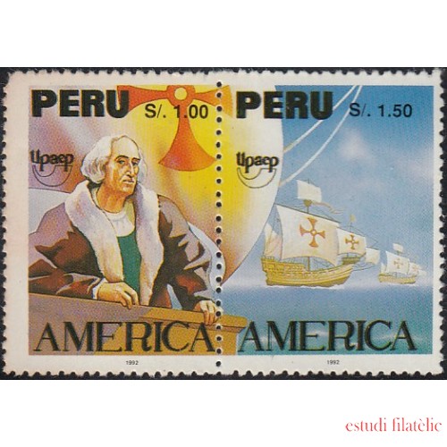 Upaep Perú s/n 1992 Colon Columbus carabelas Niña Pinta y Sta María MNH