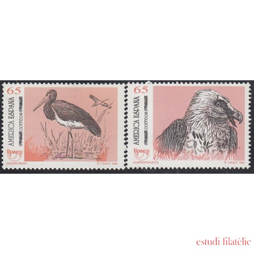 Upaep España 3270/71 1993 Ciconia Gypaetus pájaros bird fauna  MNH