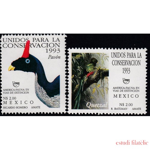 Upaep México 1496/97 1993 Pharomachrus Oreophasis pájaros bird fauna MNH