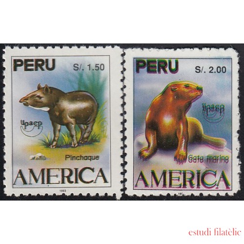 Upaep Perú s/n 1993 Tapirus Lontra fauna MNH