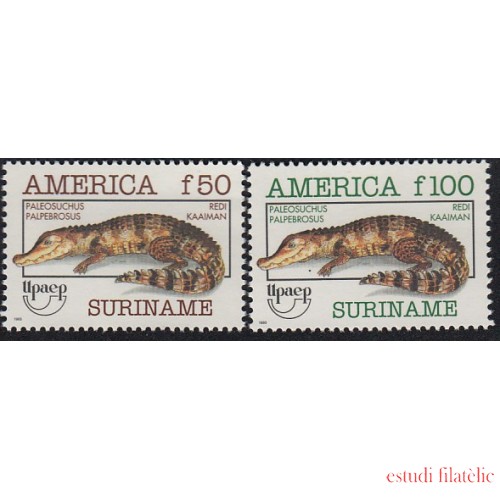 Upaep Suriname 1300/01 1993 fauna Paleosuchus MNH