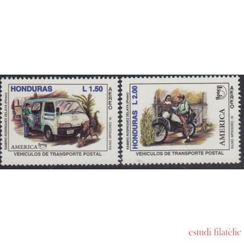 Upaep Honduras 856A/856B 1994 Correo en coche y motocicleta car motorcycle MNH