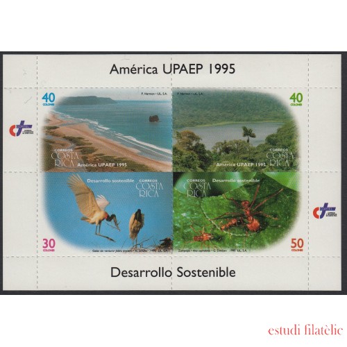 Upaep Costa Rica 597/600 1995 Litoral Río fauna MNH