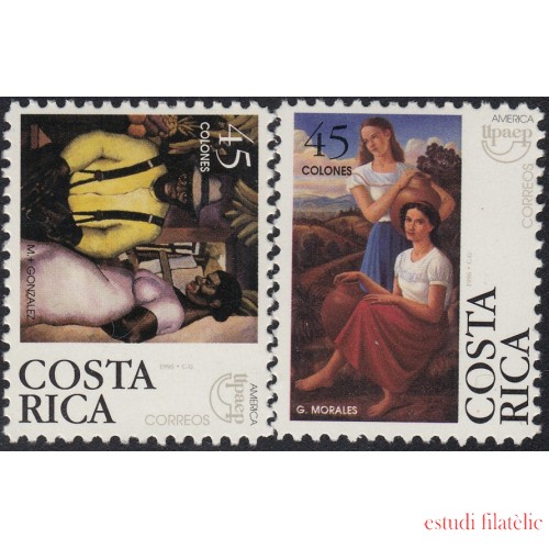 Upaep Costa Rica 615/16 1996 Pintura painting de Manuel de la Cruz y Gonzalo Morales MNH