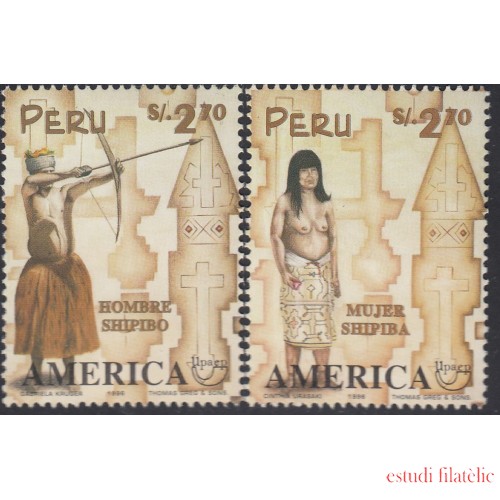 Upaep Perú 1105/06 1996 Mujer Shipiba Hombre Shipiba MNH