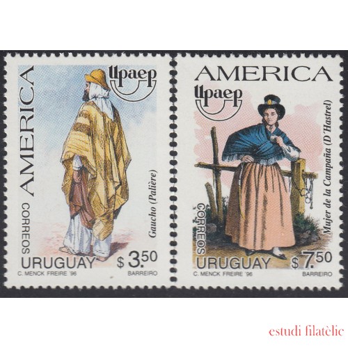 Upaep Uruguay 1594/95 1996 Gaucho Campesina MNH