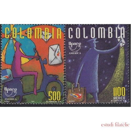 Upaep Colombia 1073-954 1997 Cartero en motocicleta motorcycle MNH