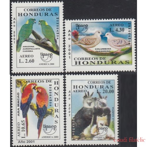 Upaep Honduras 1040/43 2000 VIH Sida AIDS fauna bird  Amazona Columbina Ara Harpia MNH