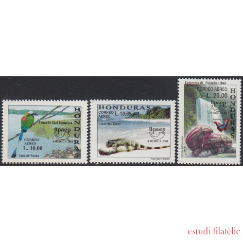 Upaep Honduras 1074/76 2001 fauna Lago de Yohoa Islas del Cine Cataratas MNH