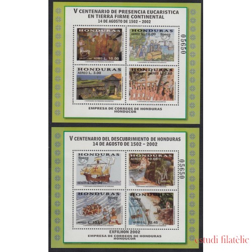 Upaep Honduras HB 68/69 2002 5 Centenario de presencia eucarística MNH