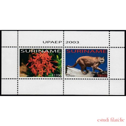 Upaep Suriname HB 94 2003 flora fauna Ixora coccine Felis concolor MNH