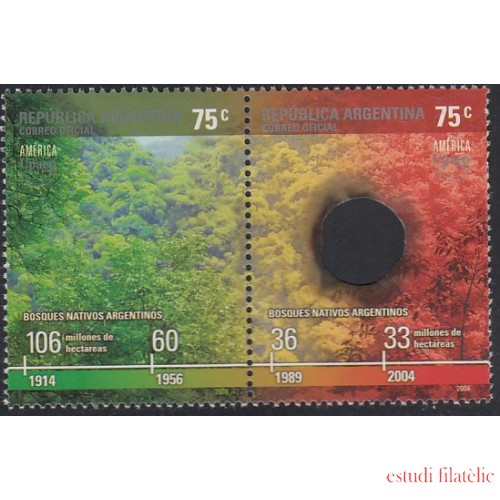 Upaep Argentina 2437/38 2004 Selva sana Quemadura evoca la tala de arboles MNH