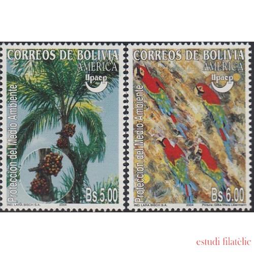 Upaep Bolivia 1178/79 2004 Palmera Loros fauna flora birds pájaro MNH