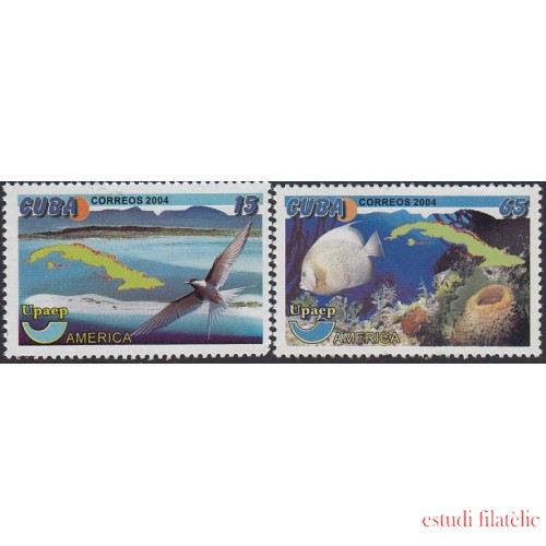 Upaep Cuba 4190/91 2004 Ave Pez pájaro bird fauna MNH