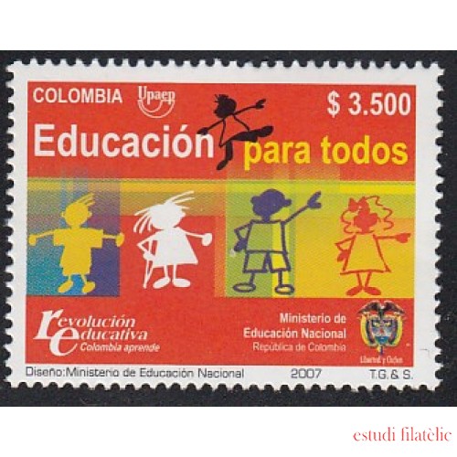 Upaep Colombia 1418 2007 Educación para todos MNH