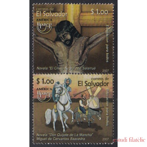 Upaep El Salvador 1697/98 2007 El Cristo negro Don Quijote de la Mancha MNH