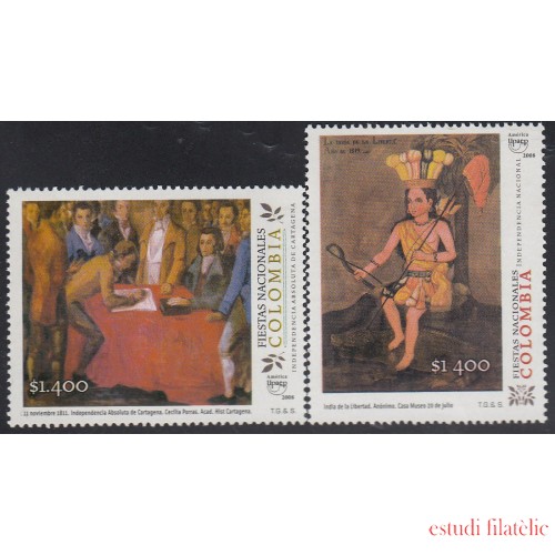 Upaep Colombia 1466/67 2008 Independencia Nacional MNH