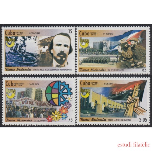 Upaep Cuba 4630/33 2008 Fiestas Nacionales Día de la Rebeldía Nacional MNH