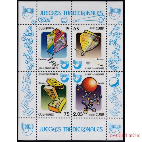 Upaep Cuba HB 260 2009 Juegos tradicionales Trompo Papalote Dominó Yaquis MNH