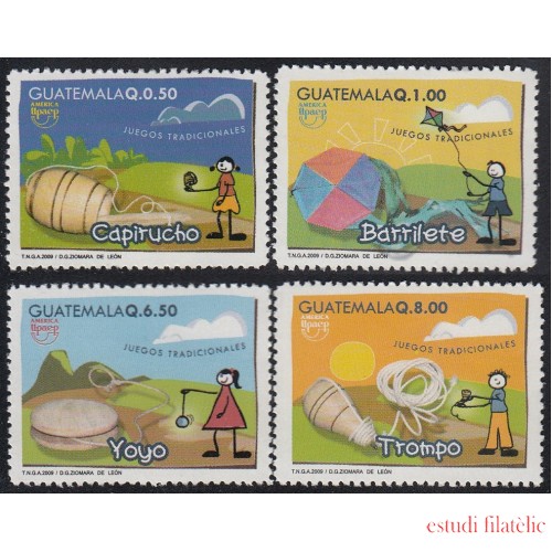 Upaep Guatemala 624/27 2009 Juegos Trompo Capitucho Yoyo Barrilete MNH