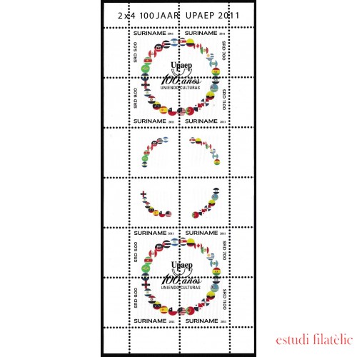 Upaep Suriname 2206/09 2011 Mini hoja 100 años uniendo culturas MNH