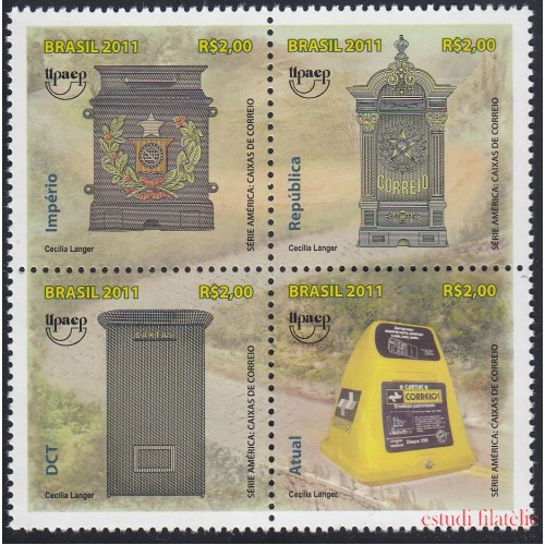 Upaep Brasil 3164/67 2011 Imperio República DCT Atual MNH