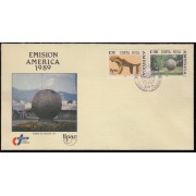 Upaep Costa Rica 518/19 1989 Madera Esfera MNH SPD FDC Sobre Primer Día