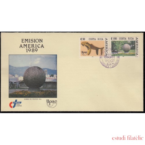 Upaep Costa Rica 518/19 1989 Madera Esfera MNH SPD FDC Sobre Primer Día