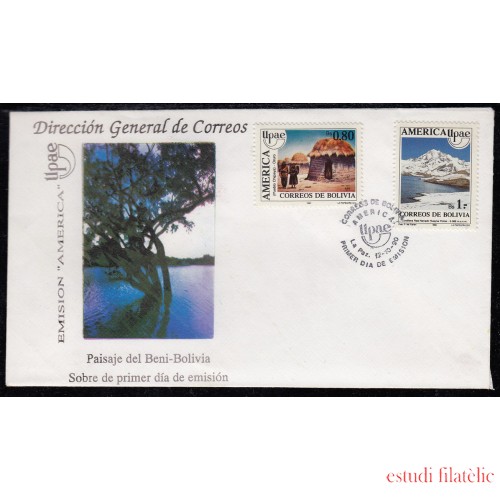 Upaep Bolivia 757/58 1990 Chipaya monte Potosí SPD FDC Sobre Primer Día