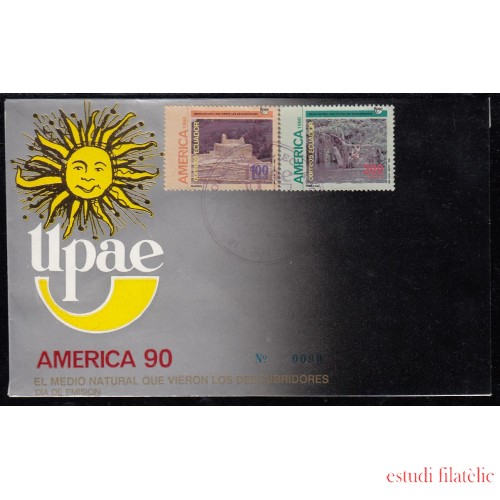 Upaep Ecuador 1220/21 1990 Ingapírica Indios awa SPD FDC Sobre Primer Día