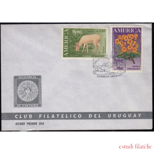 Upaep Uruguay 1331-36 1990 Odocoileus Peltophorum SPD FDC Sobre Primer Día