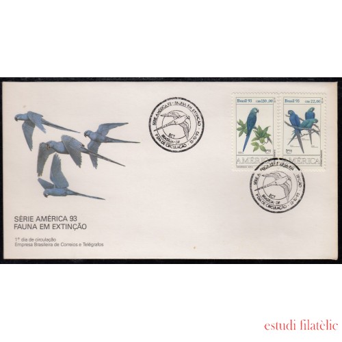 Upaep Brasil 2136/37 1993 Anodorhynchus SPD FDC Sobre Primer 